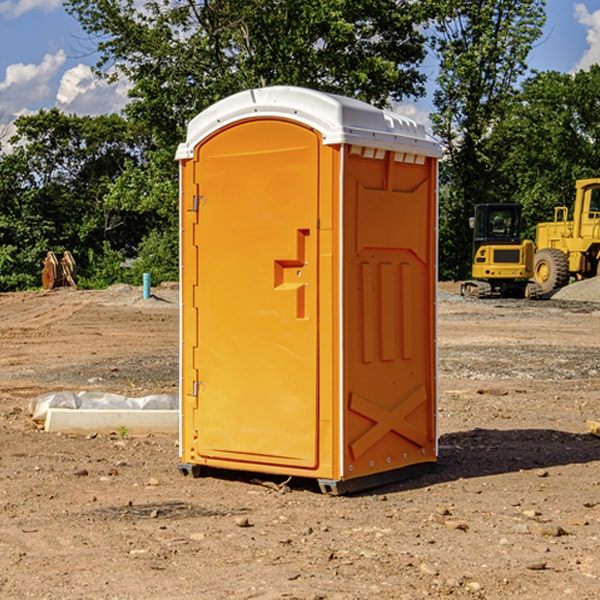 how often are the portable restrooms cleaned and serviced during a rental period in Umatilla